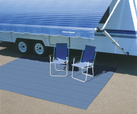 Dura-Mat in front of camper with chairs