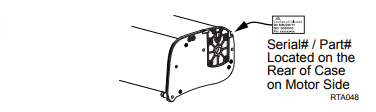 Diagram of Paramount Awning serial and part number sticker locations