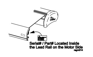Diagram of Freestyle Evolution Awning serial and part number sticker locations